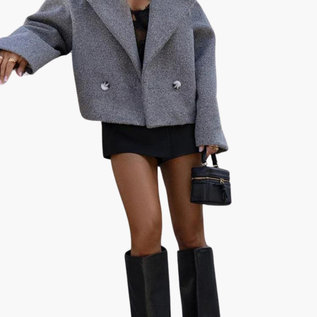Cropped Woven Leather Jacket