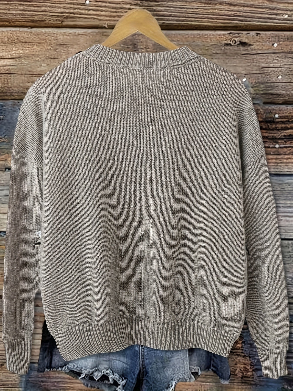Embroidered Floral Crew Neck Knit Jumper