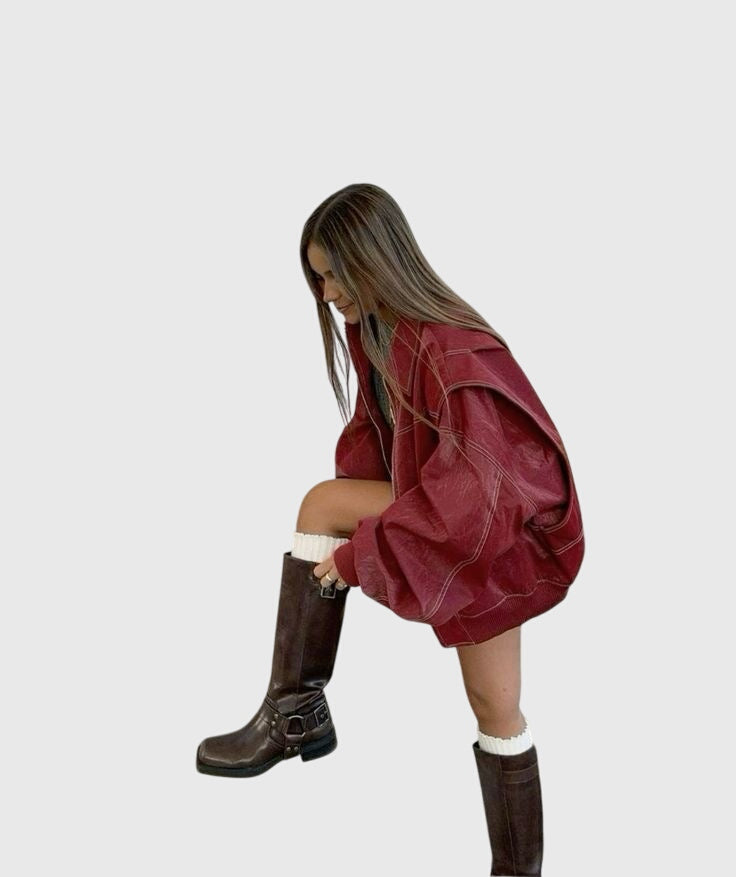 Oversized Leather Jacket