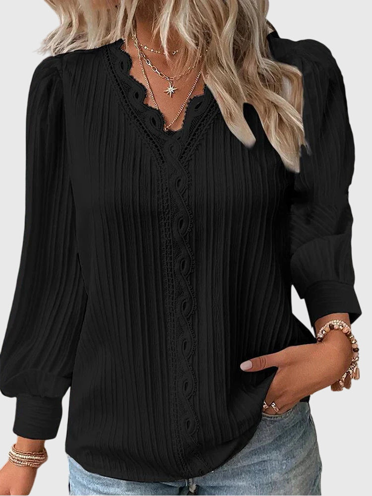 Elegant Long Sleeve Pullover Blouse