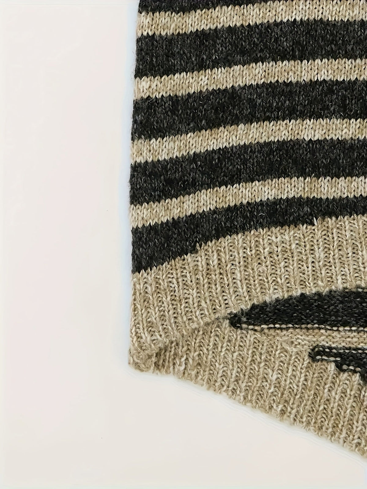 Relaxed Striped High-Neck Sweater
