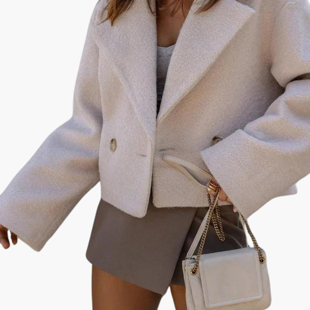 Cropped Woven Leather Jacket