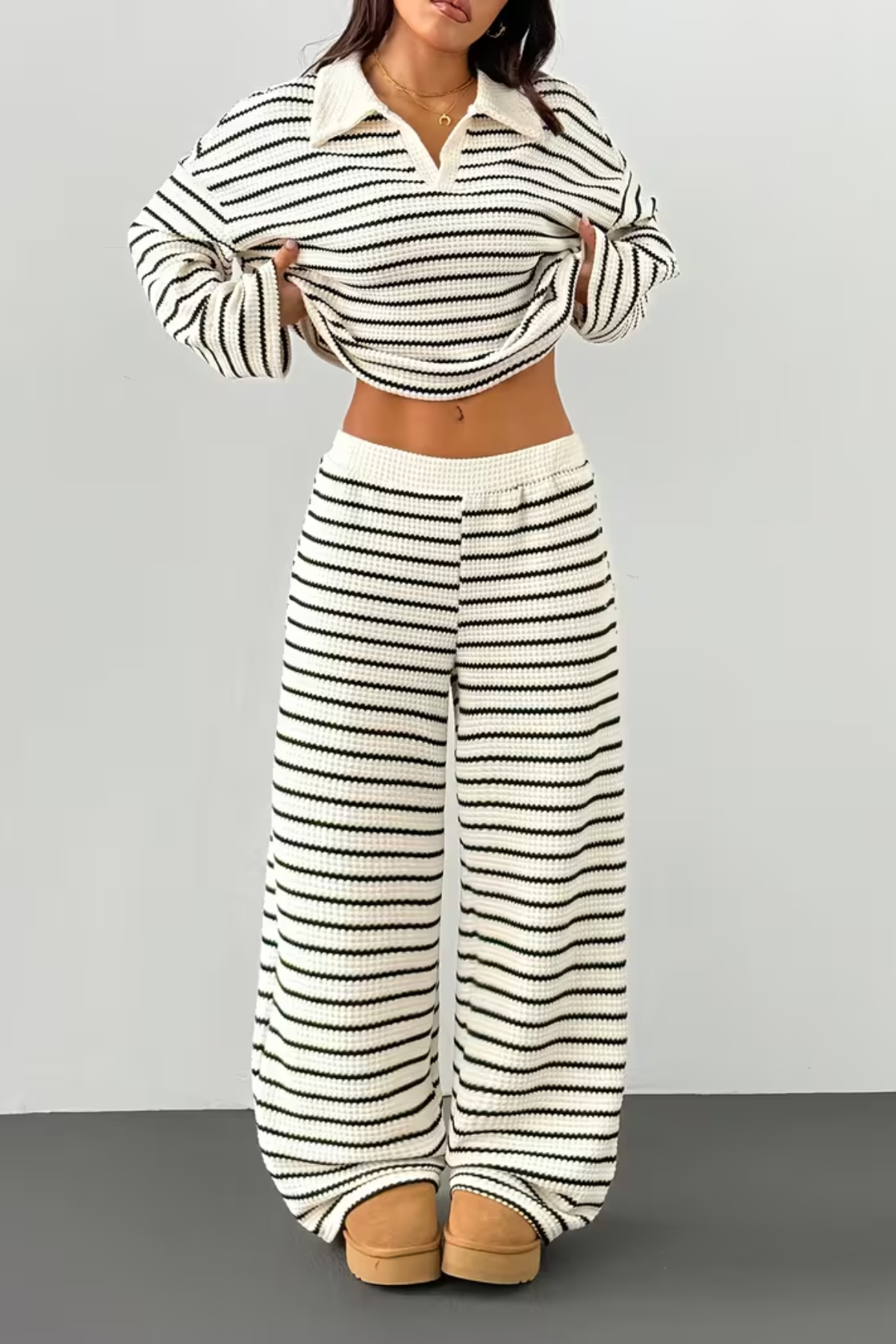 Striped Knit Two Piece Co-Ord Set