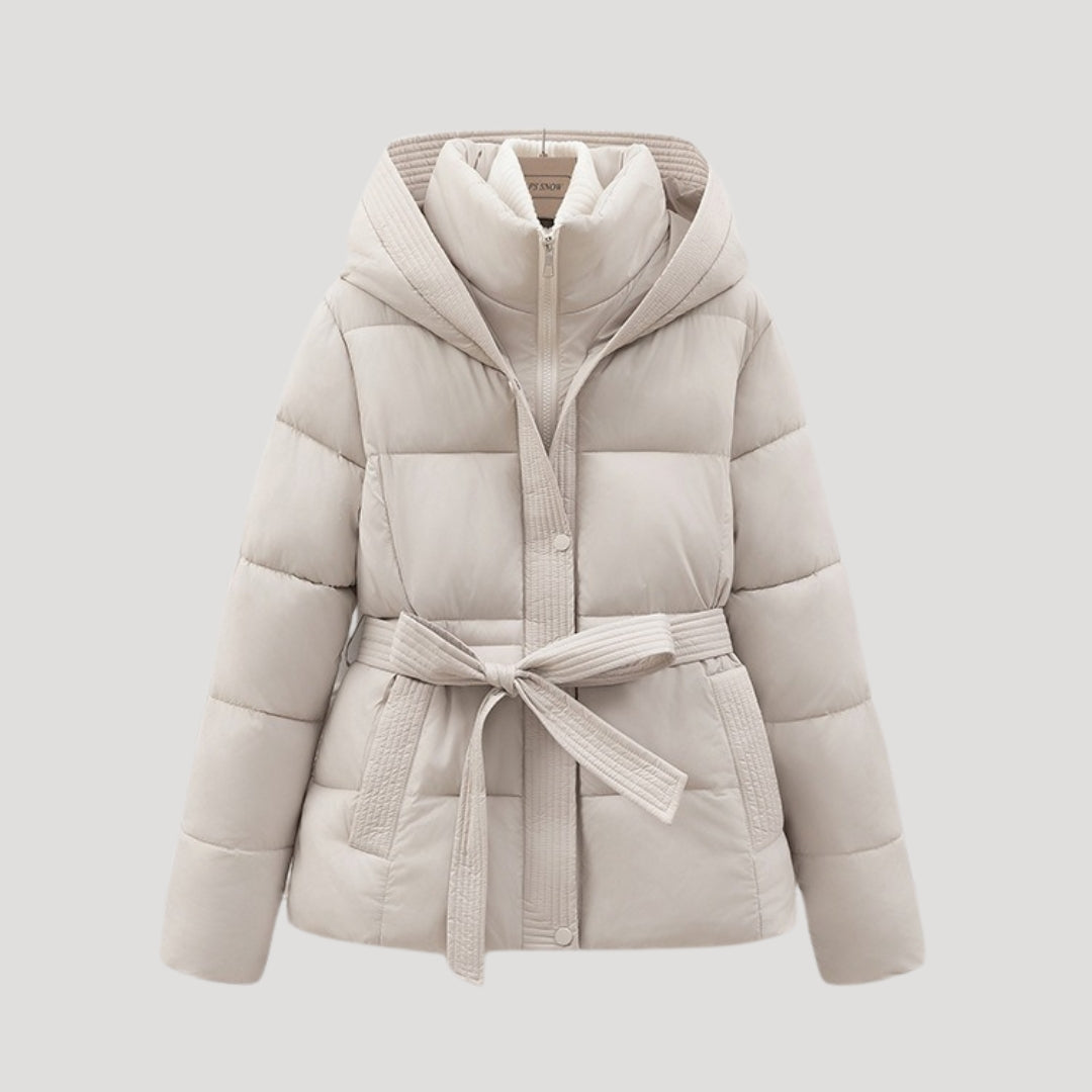 Belted Hooded Puffer Jacket