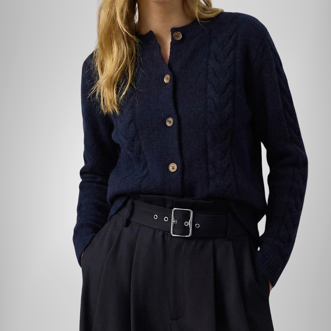 Cable Knit Cashmere Blend Cardigan