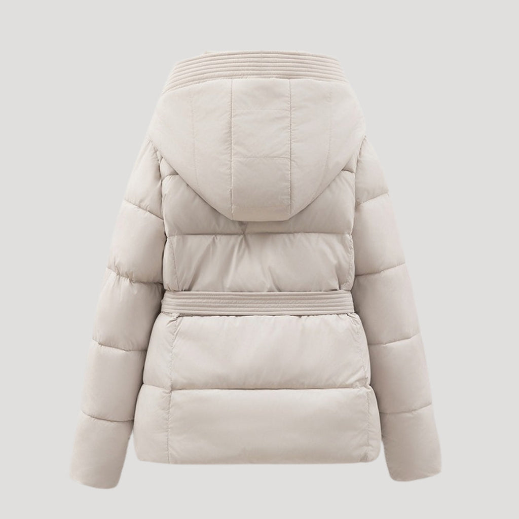 Belted Hooded Puffer Jacket