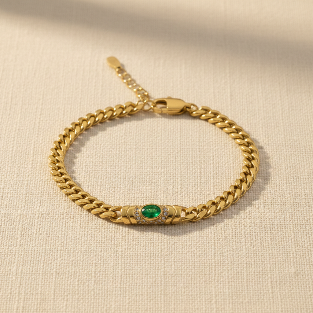 Stone Bracelet Gold Plated