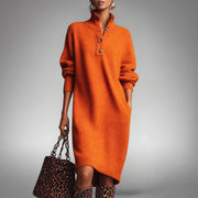 Sophisticated High Neck Midi Dress
