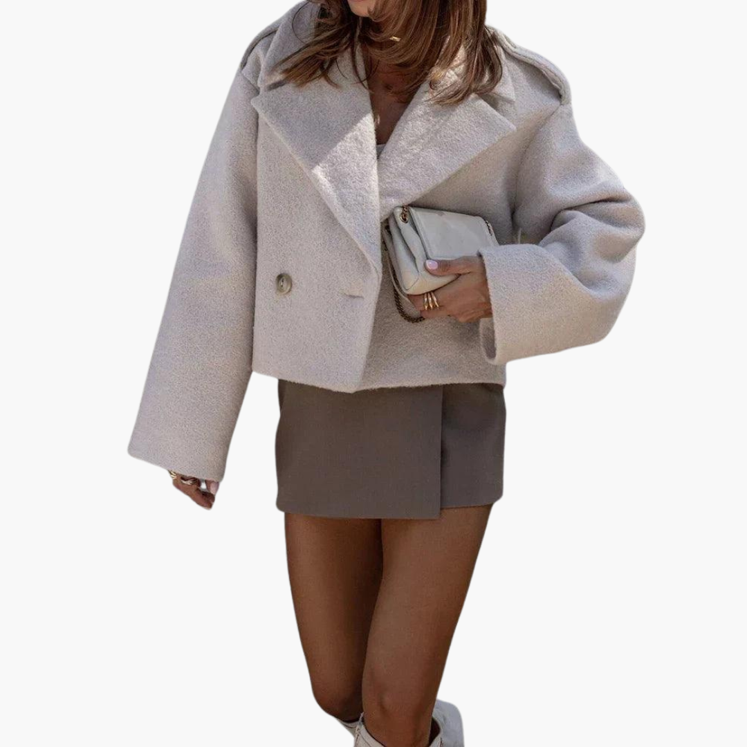 Cropped Woven Leather Jacket
