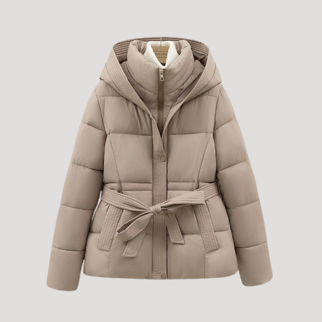 Belted Hooded Puffer Jacket