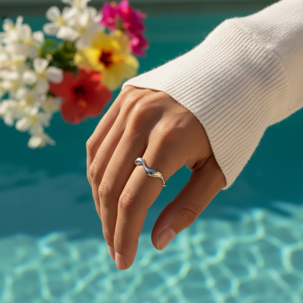 Wave Open Ring | Silver-Plated