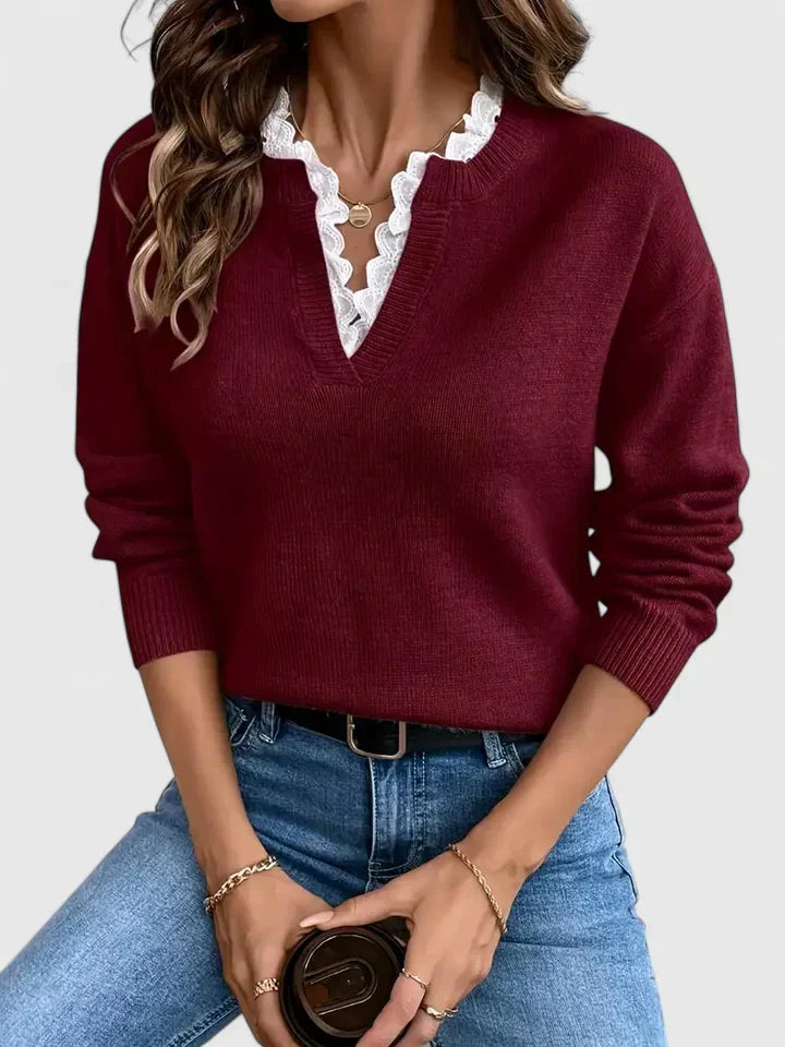 Lace Detail Relaxed Fit Blouse