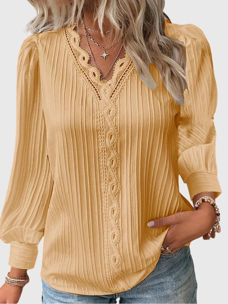 Elegant Long Sleeve Pullover Blouse