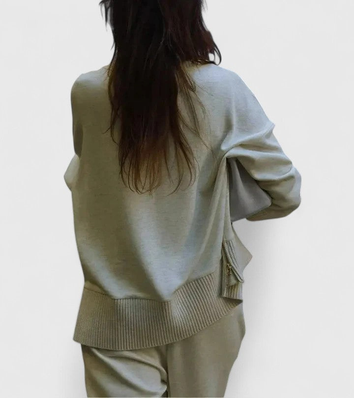 High Neck Knit Wide Leg Set