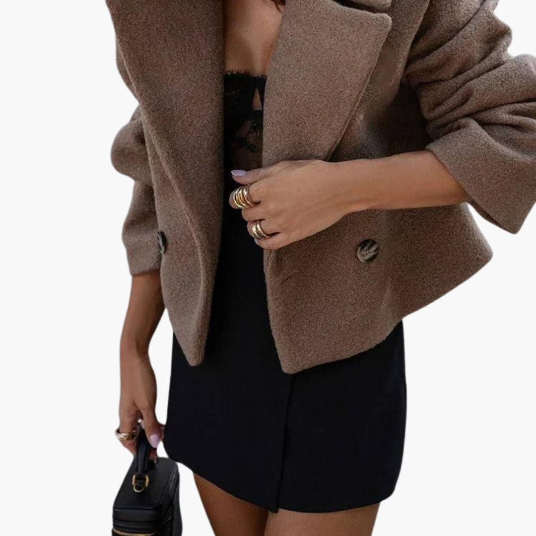Cropped Woven Leather Jacket