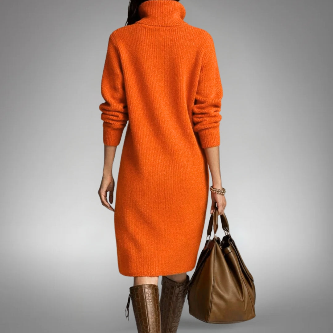 Sophisticated High Neck Midi Dress