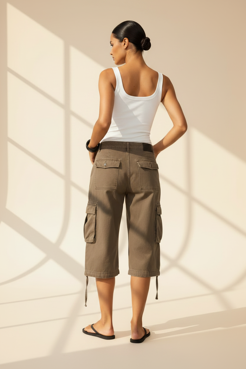 Camouflage Cargo Longline Shorts