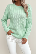 Cable Knit Crew Neck Sweater