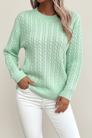 Cable Knit Crew Neck Sweater