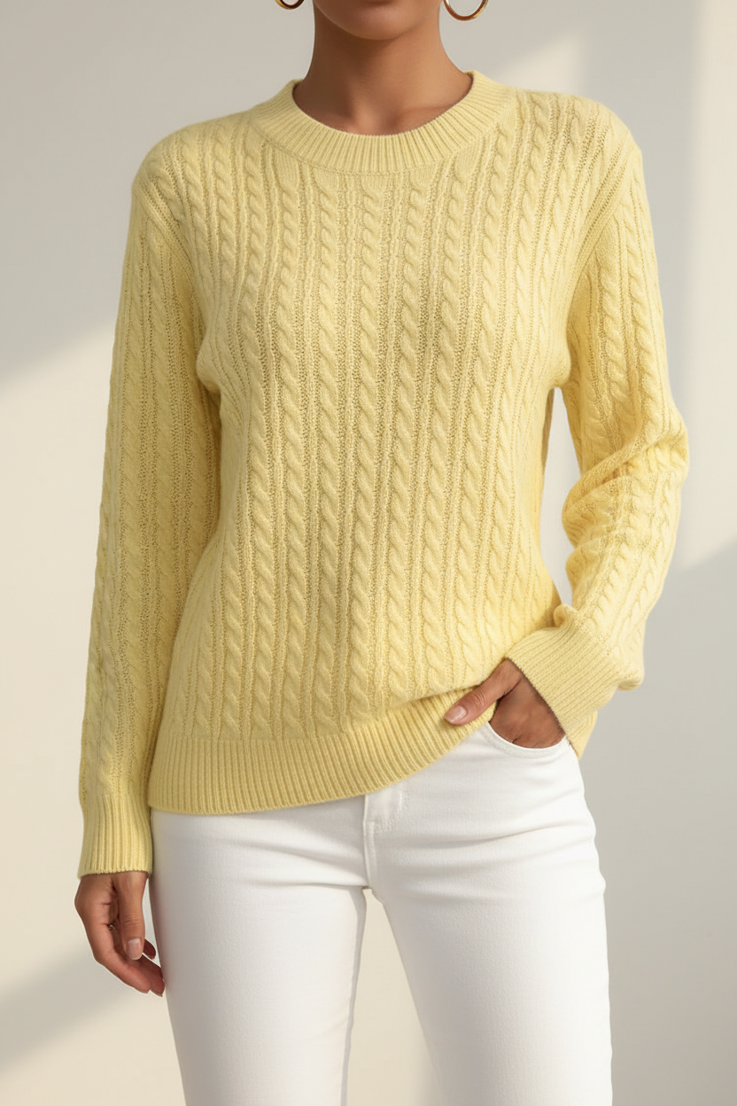 Cable Knit Crew Neck Sweater