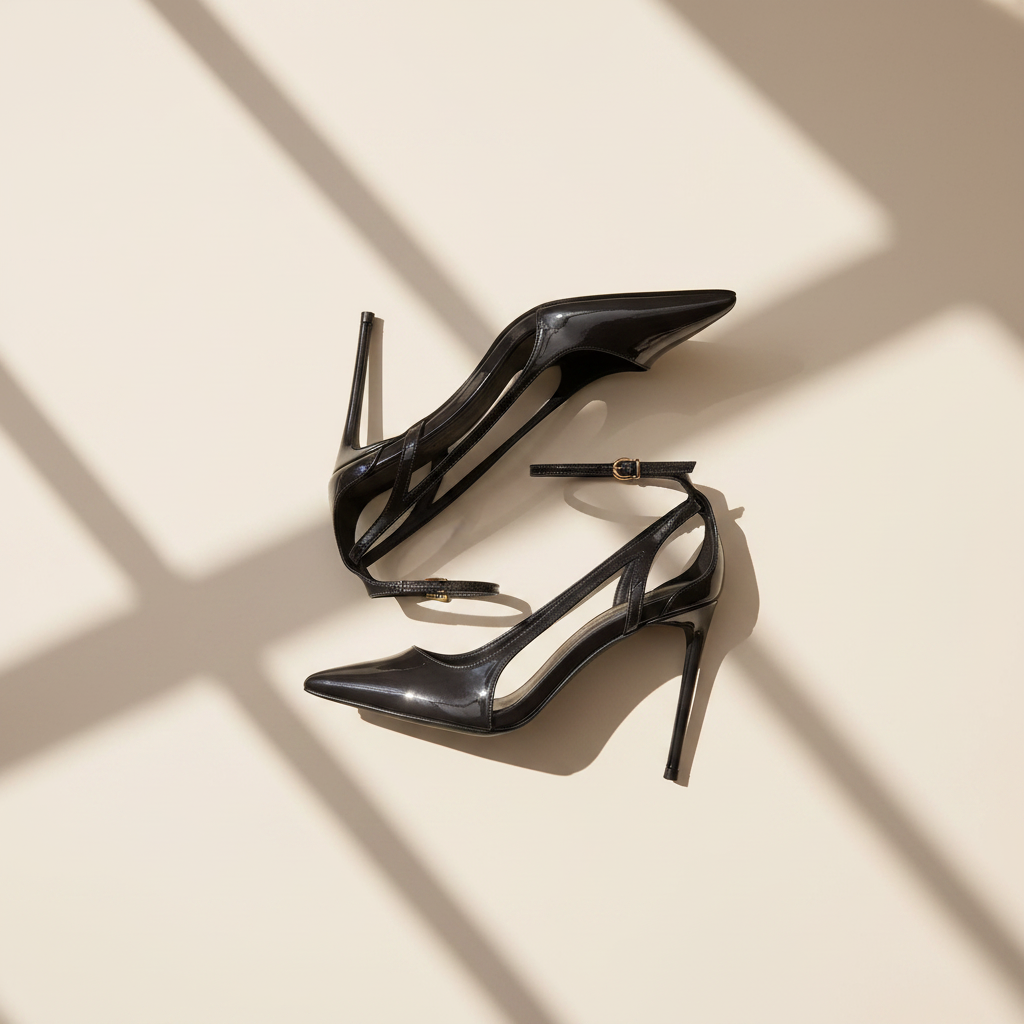 Patent Cut Out Court Heels