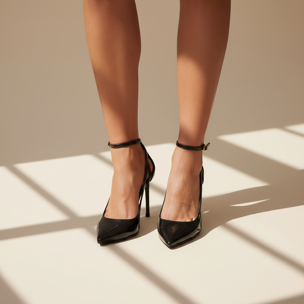 Patent Cut Out Court Heels