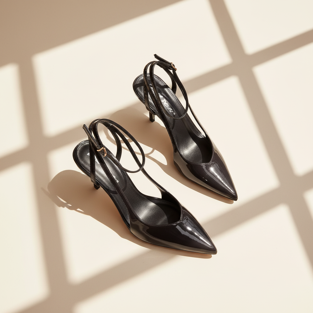 Patent Cut Out Court Heels
