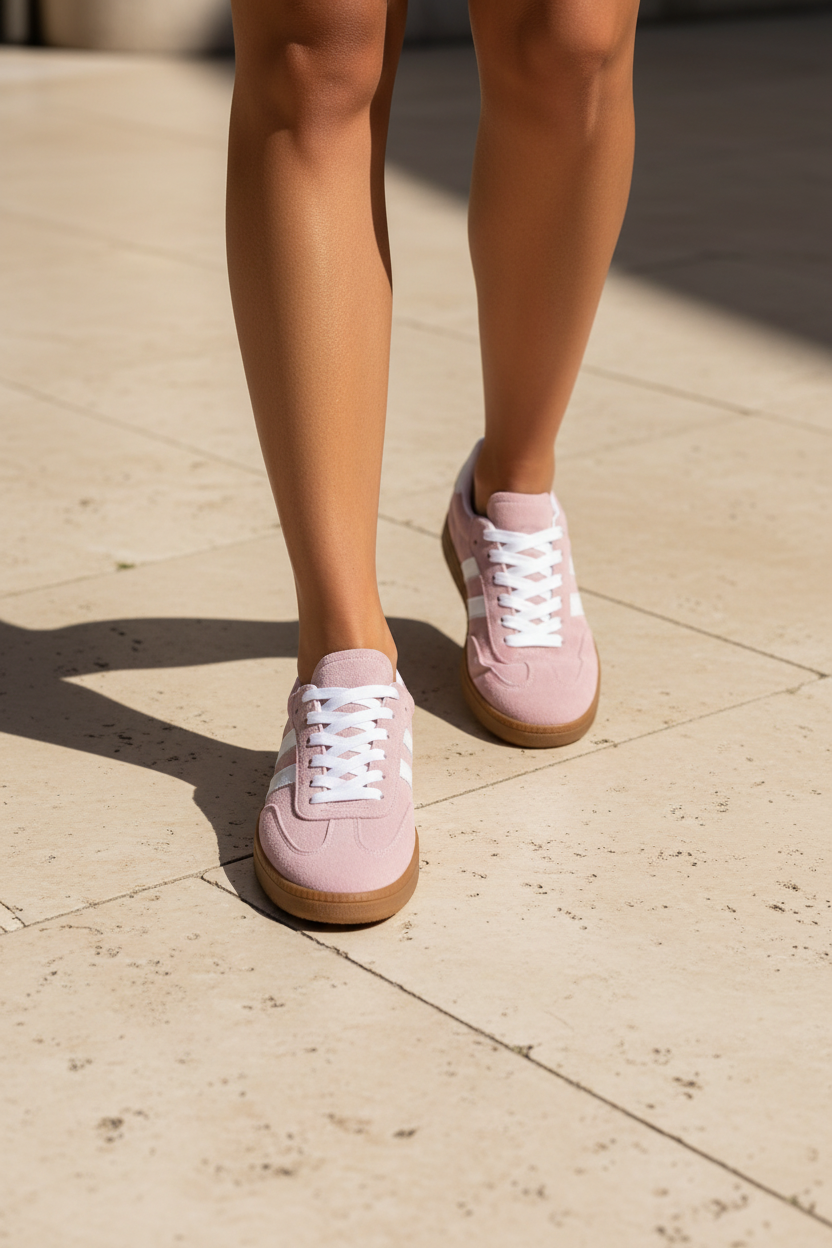 Suede Feel Lace Up Sneakers