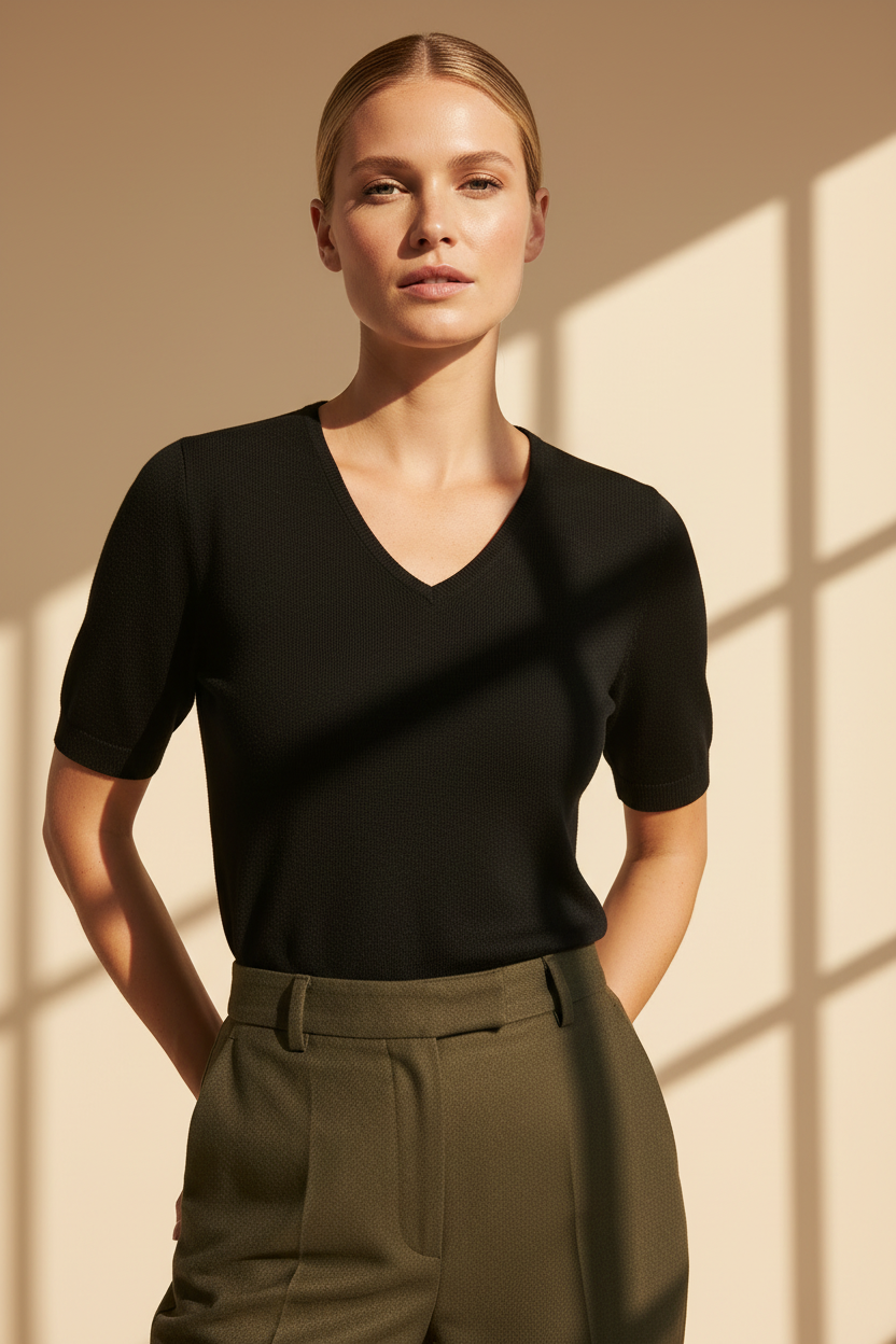 V-Neck Knit Top