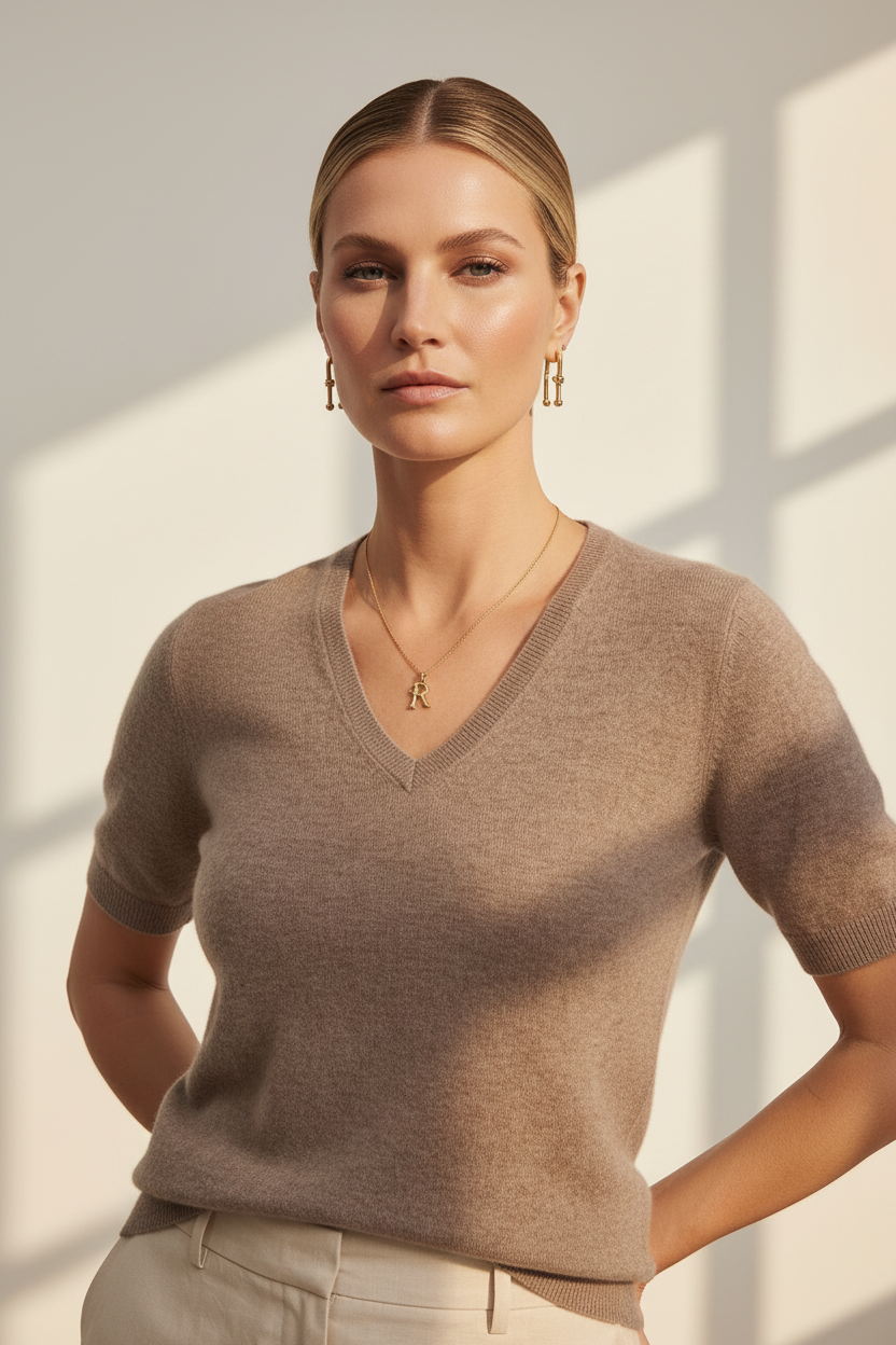 V-Neck Knit Top