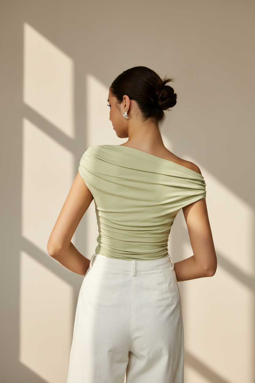Asymmetrical Ribbed Tank Top