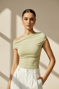 Asymmetrical Ribbed Tank Top