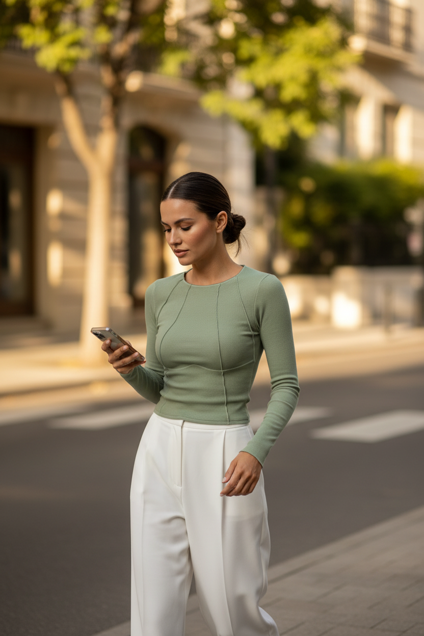Ribbed Long Sleeve Top