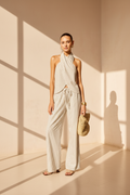 Striped Linen Blend Co-Ord Set