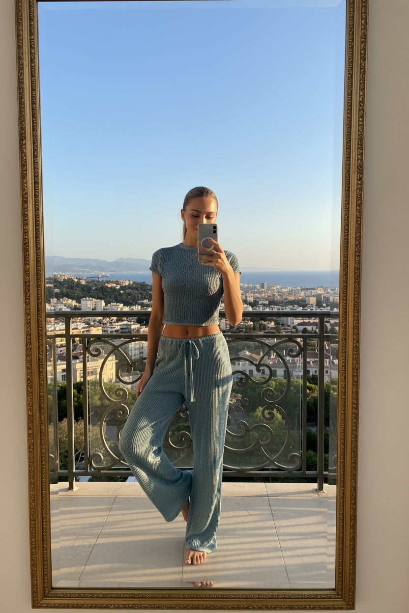 Drawstring Wide Leg Trousers