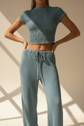 Drawstring Wide Leg Trousers