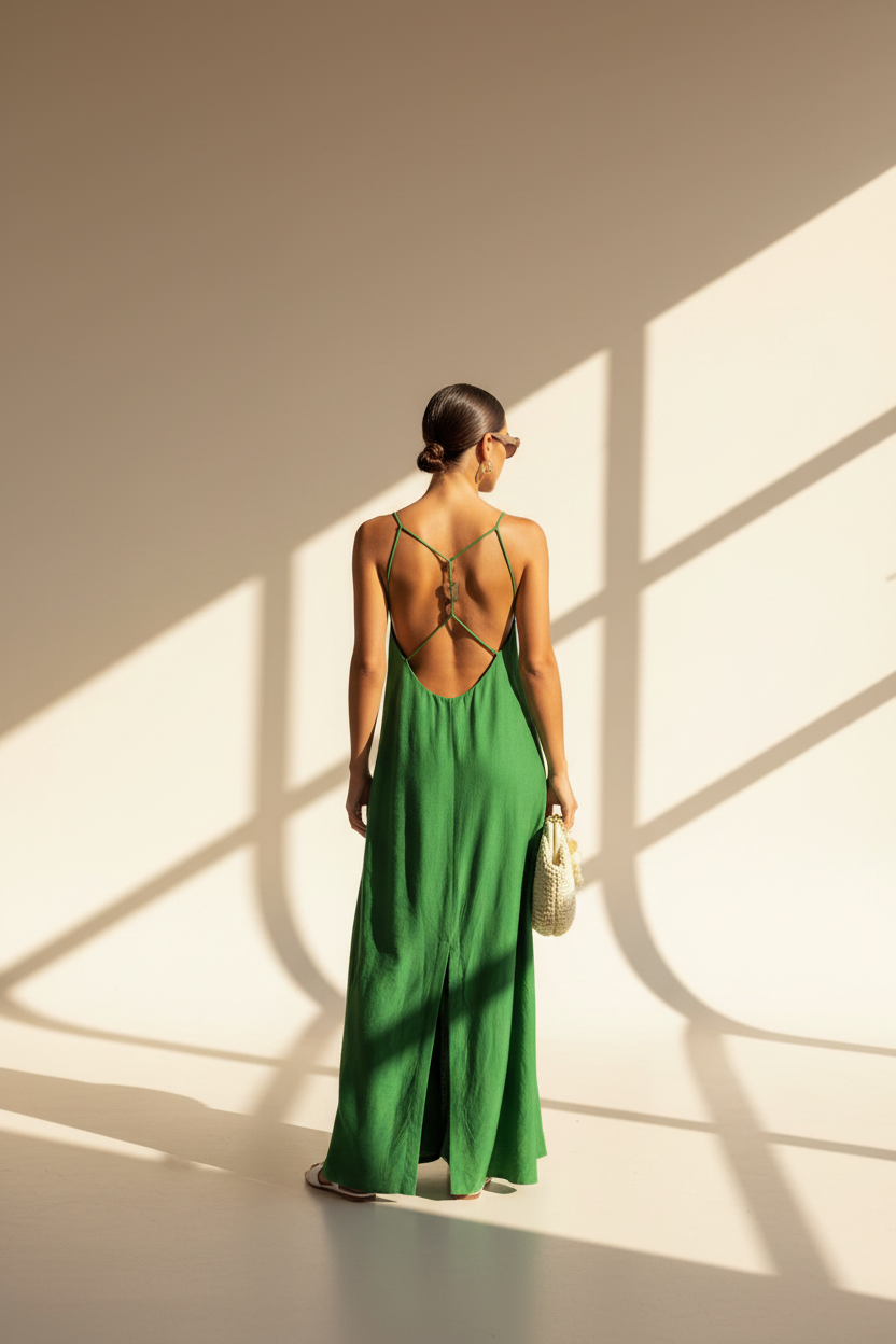 Open Back Maxi Dress