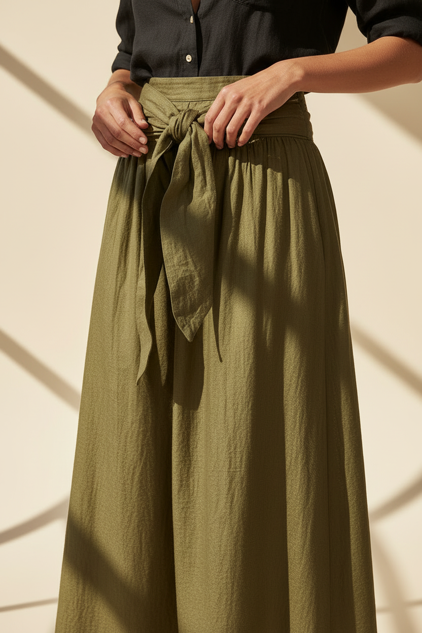 Tie Waist Maxi Skirt