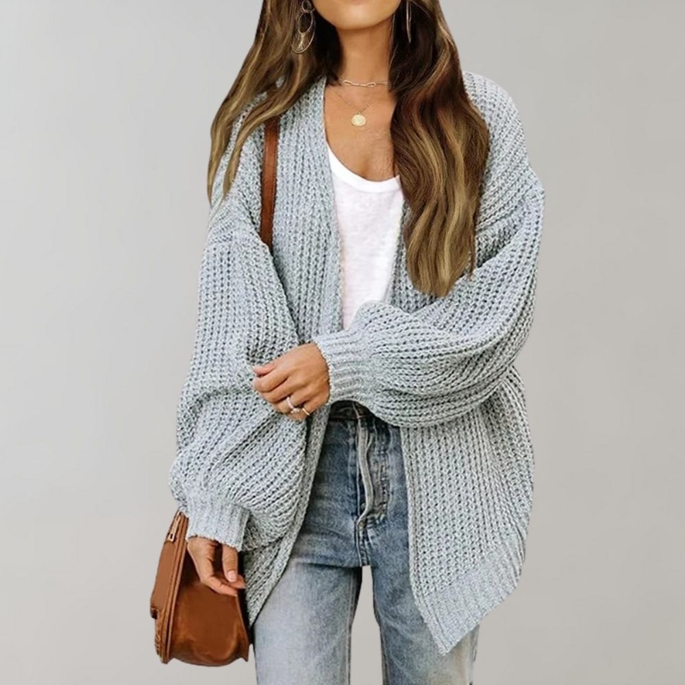 Open Front Textured Knit Cardigan