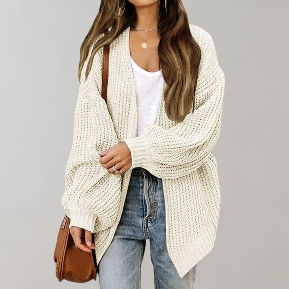 Open Front Textured Knit Cardigan