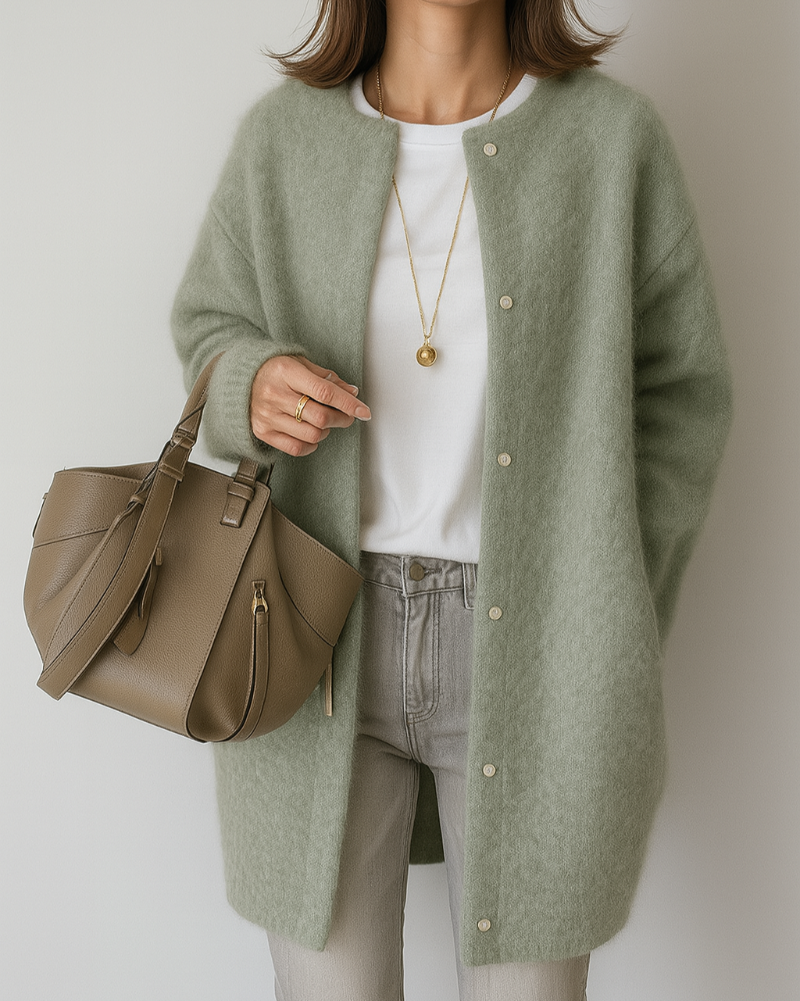Longline Button Front Knit Cardigan