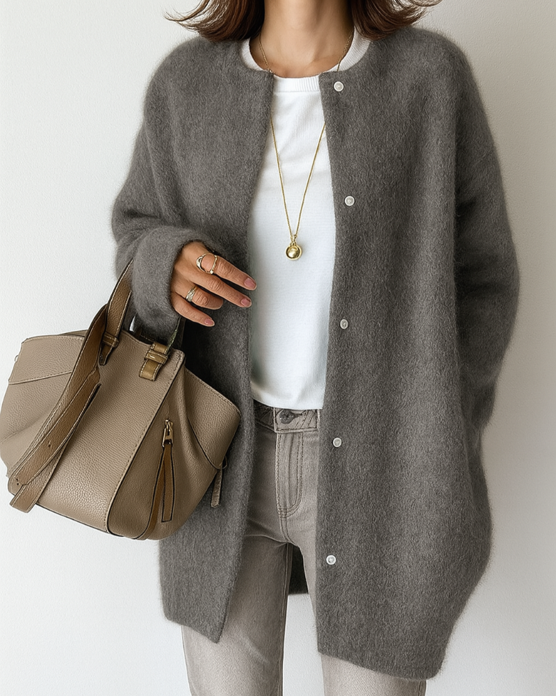 Longline Button Front Knit Cardigan