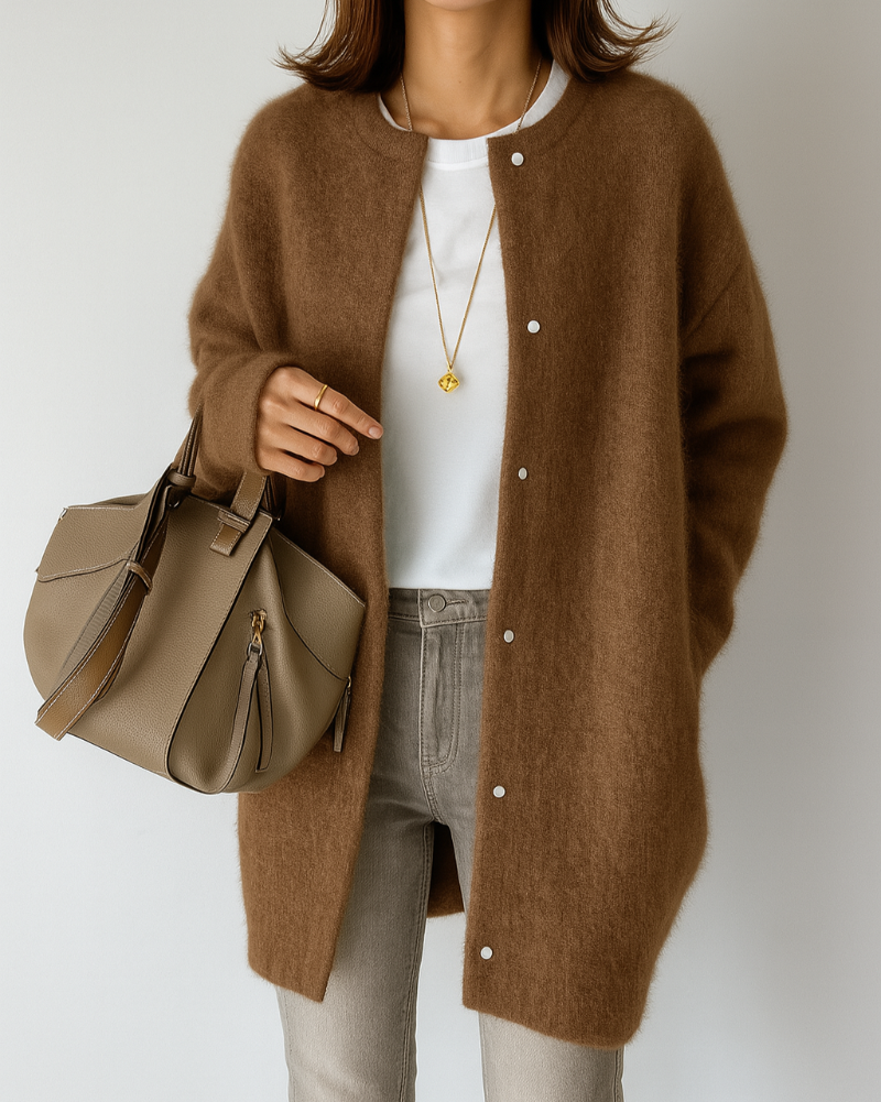 Longline Button Front Knit Cardigan