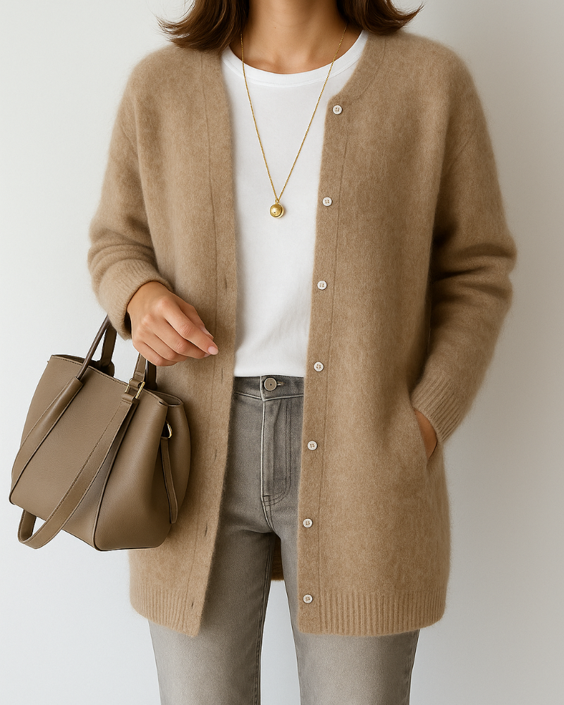 Longline Button Front Knit Cardigan