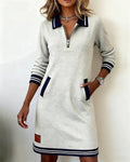 Half Zip Sweatshirt Mini Dress