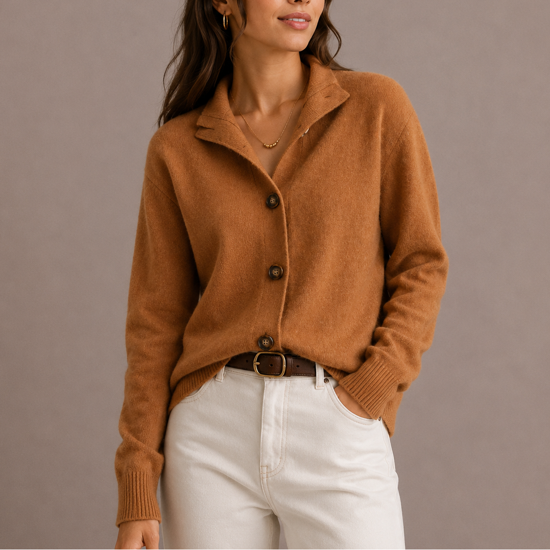 Collared Button Up Knit Cardigan