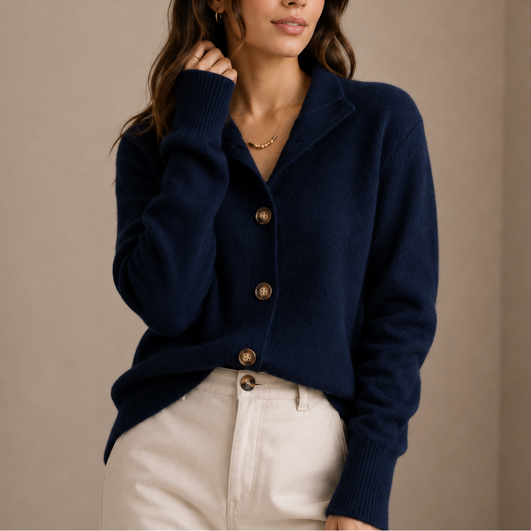Collared Button Up Knit Cardigan