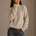 Textured Knit Turtleneck Sweater