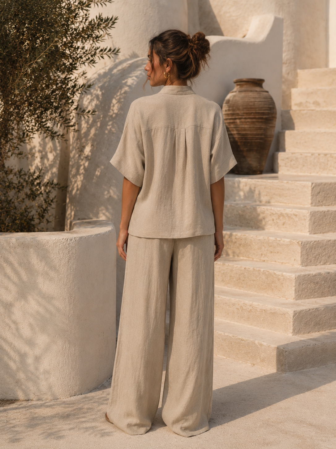 V-Neck Wide Leg Co-Ord Set