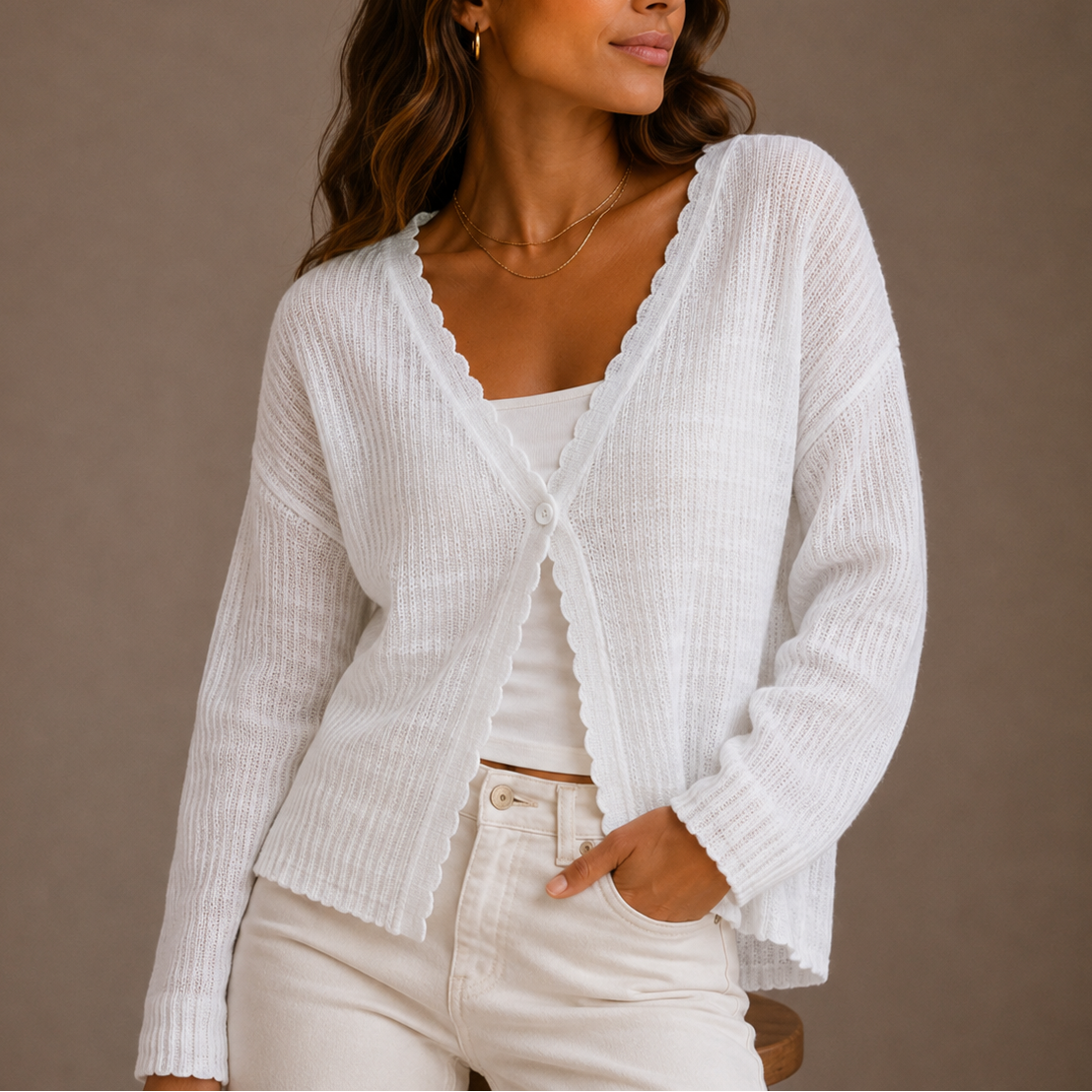 Lightweight V-Neck Button Knit Cardigan